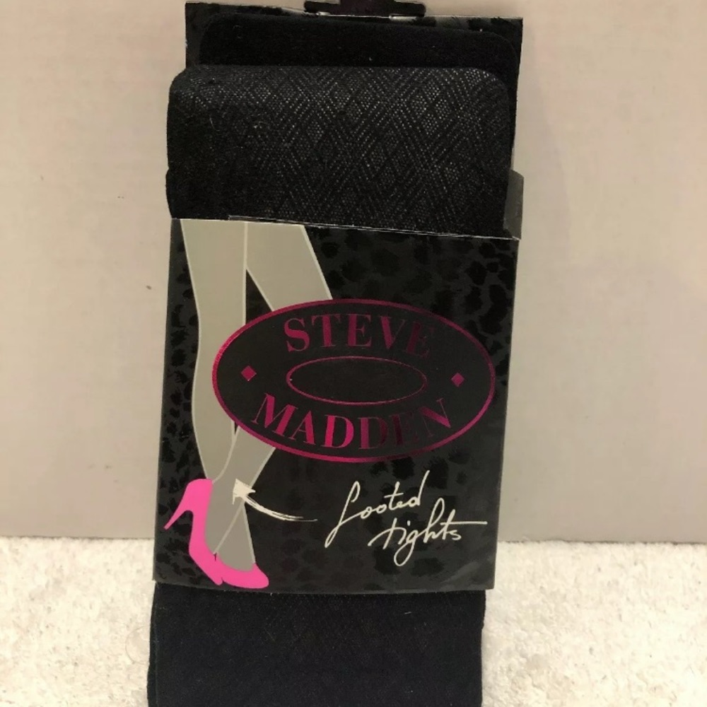 NWT Steve Madden Footed Tights - Black- Size S/M